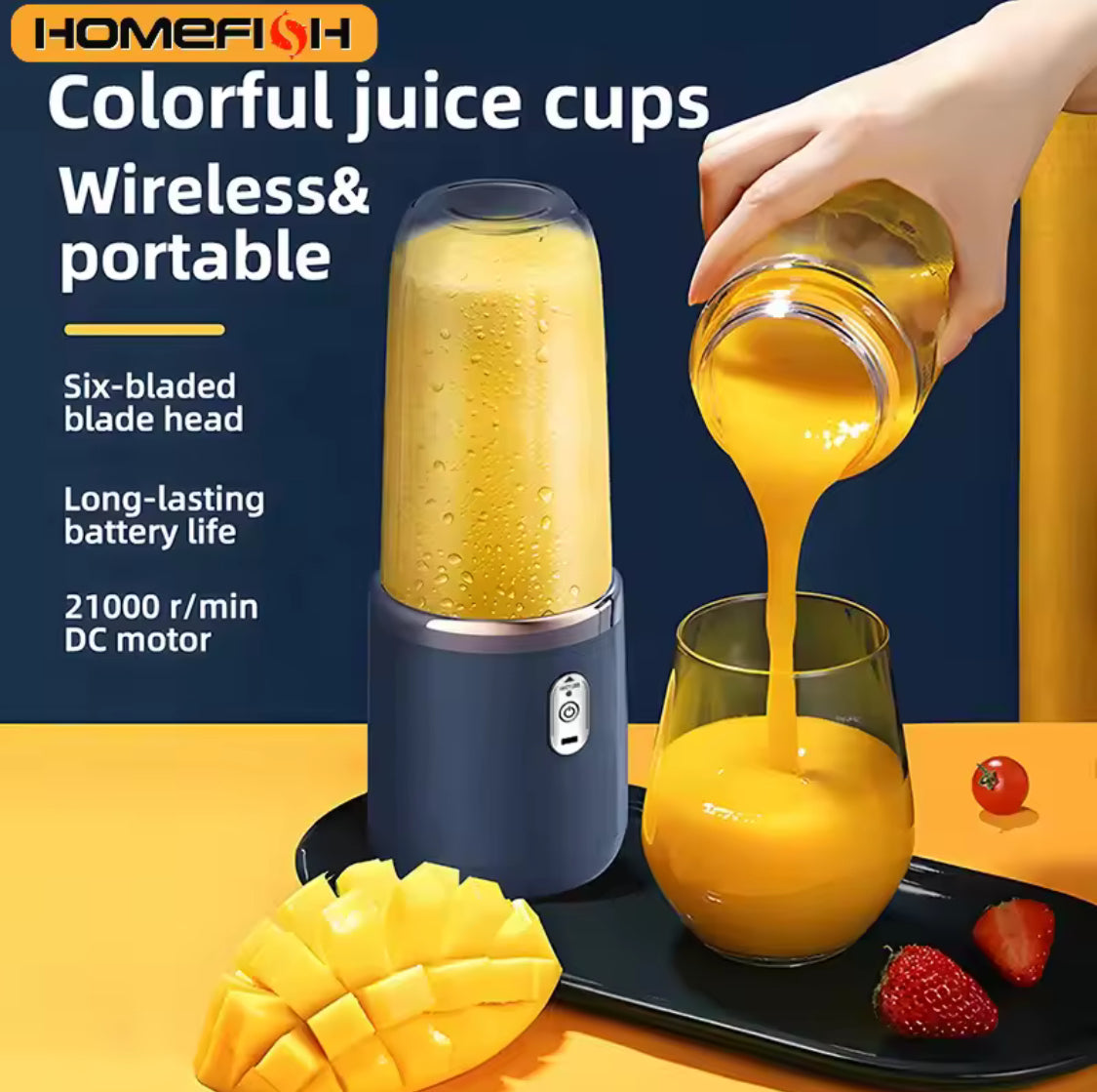 Tragbarer Entsafter, Mixer, 400 ml, elektrischer Obst-Entsafter, USB-Aufladung, Zitrone, Orange, Fruchtsaftbecher, Smoothie-Mixer, Maschine, 2 Tassen